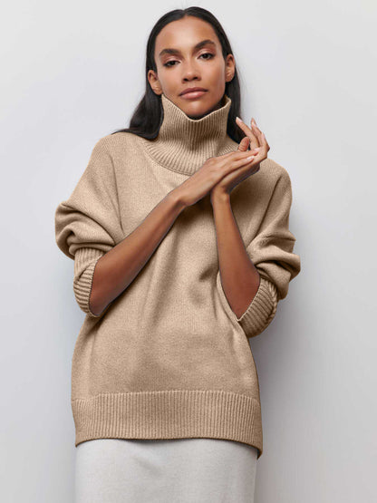 Pull à col roulé d'hiver pour femme