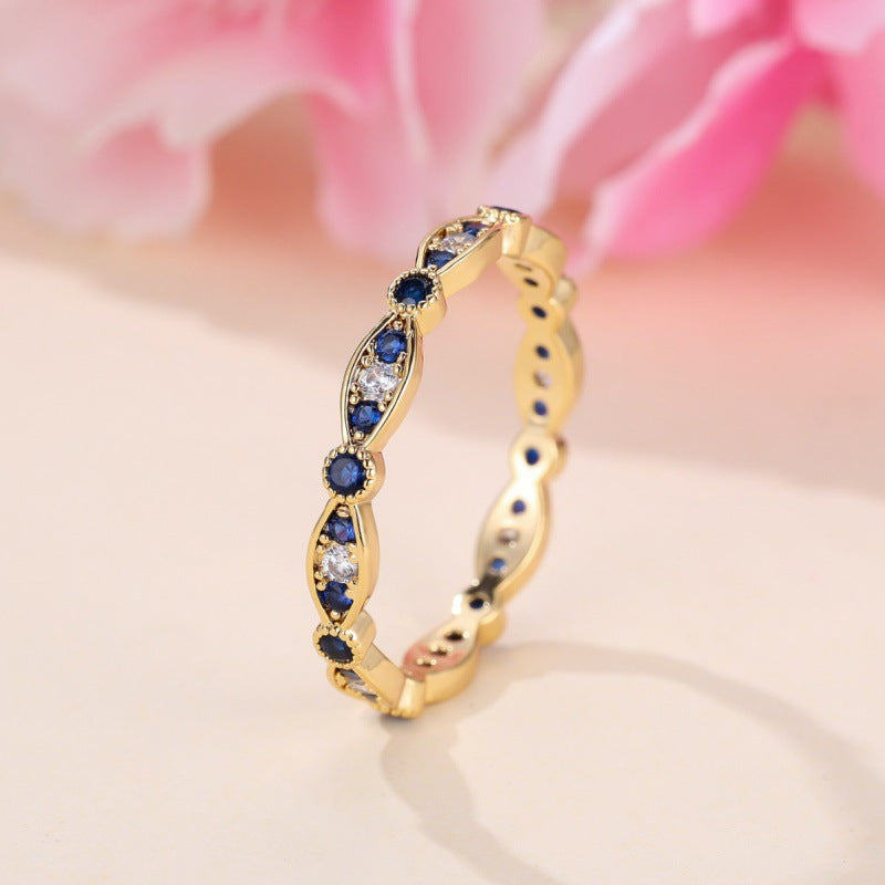 Bague Luxe Femme - Diamant et Saphir Bleu