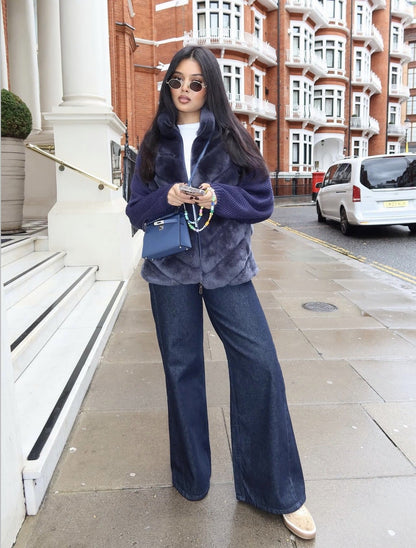 Veste courte à fermeture éclair polyvalente et décontractée