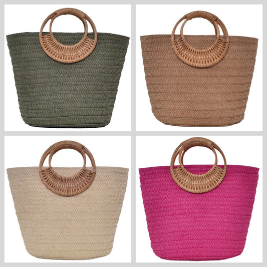 Sac Cabas Tressé en Paille Élégant