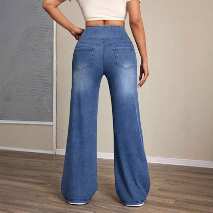 Pantalon en jean taille haute large rétro
