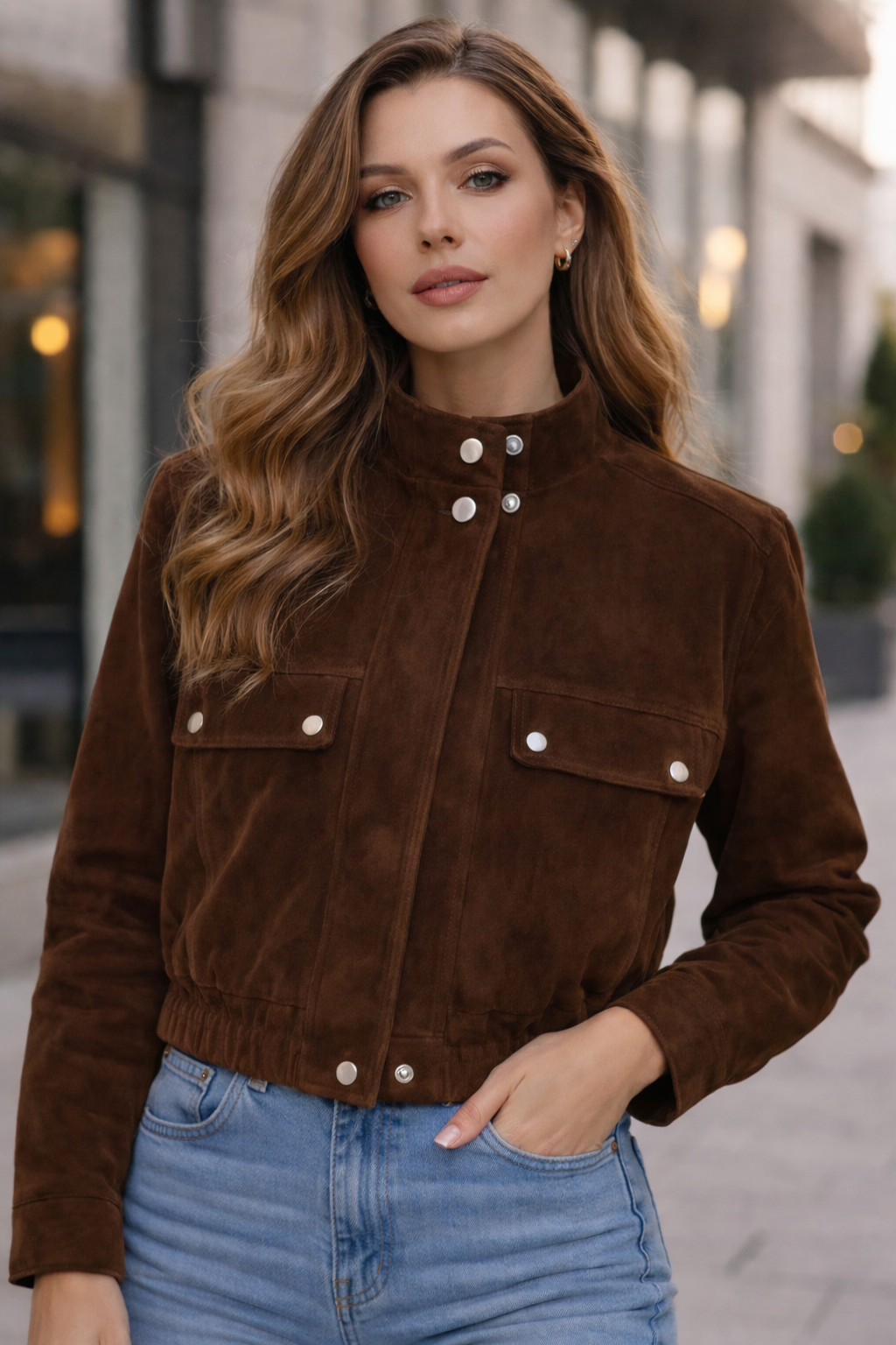 Veste en daim pour femmes