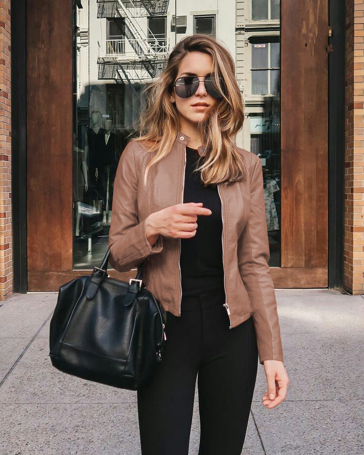Veste de Costume en Cuir PU Haut de Gamme