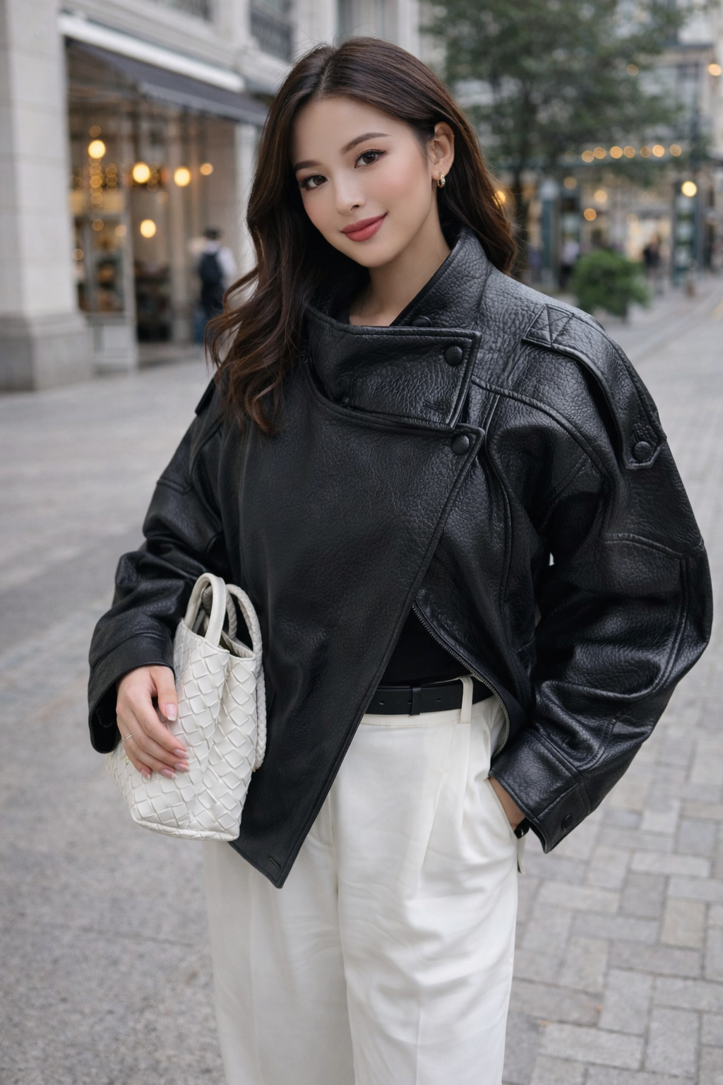 Veste Manteau en Cuir Style Européen , Nouvelle Mode